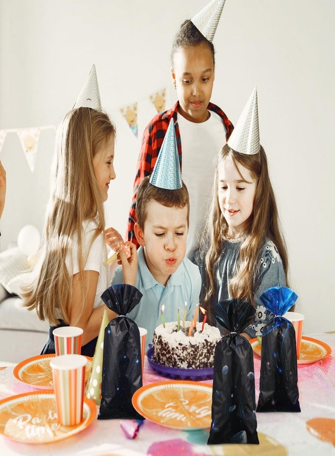 جلينمال أكياس هدايا حفلات جلينمال، 100 قطعة، بتصميم نجوم أفلام المجرة، مع أربطة، مقاس 10.8 × 5 بوصة، مصنوعة من السيلوفان، بتصميم فضائي، مثالية لتزيين حفلات أعياد الميلاد ذات الطابع الفضائي. - Image 4